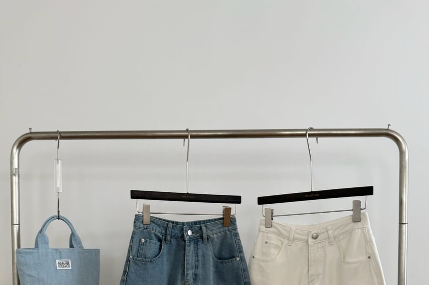 Waist High Shorts Denim Wide Leg