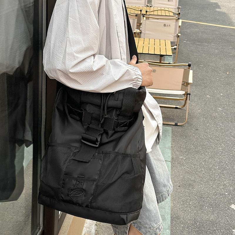 Block Crossbody Drawstring Color Bag