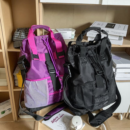 Block Crossbody Drawstring Color Bag