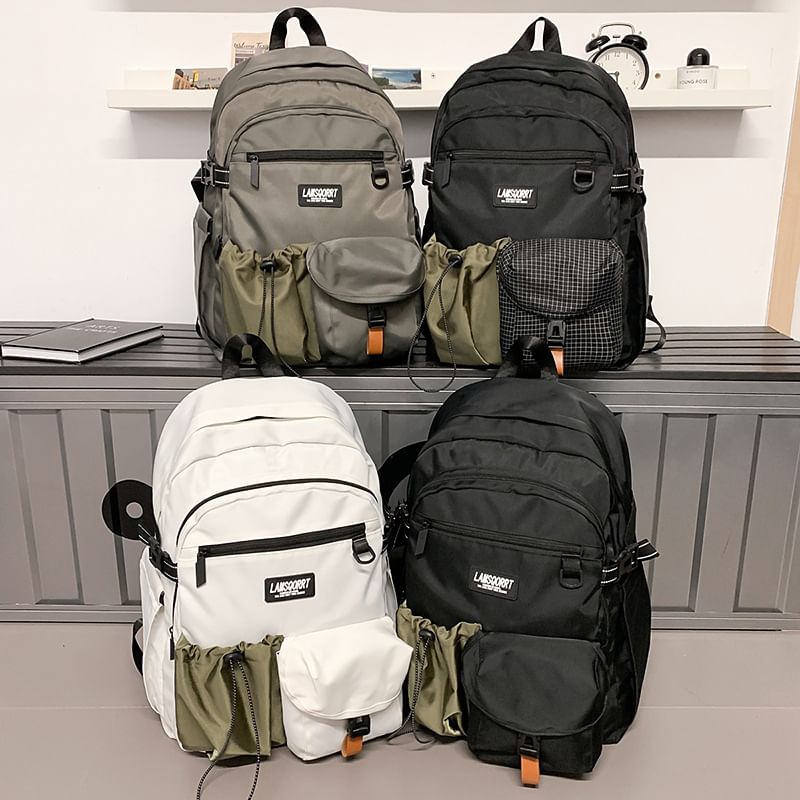 Backpack Contrast Pocket Lettering