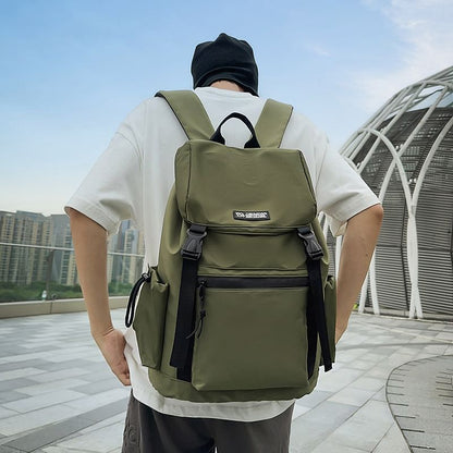 Lettering Flap Buckled Backpack