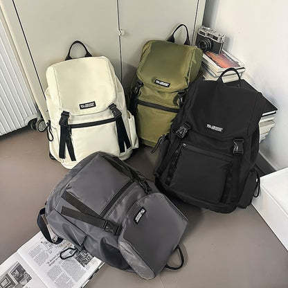 Lettering Flap Buckled Backpack