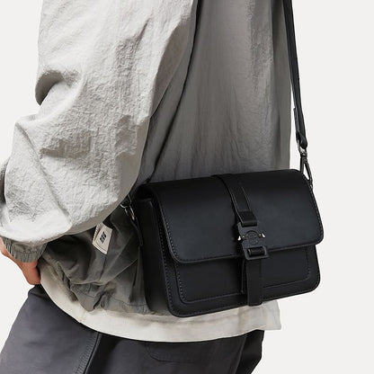 Leather Satchel Buckled Faux