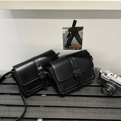 Leather Satchel Buckled Faux
