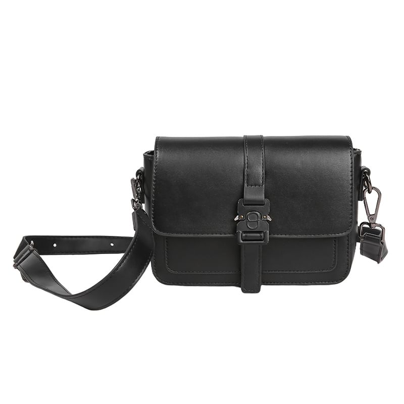 Leather Satchel Buckled Faux