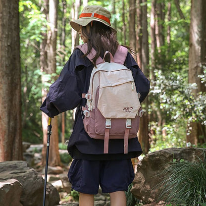 Flap Buckled Lettering Backpack
