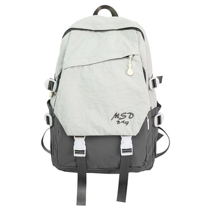Flap Buckled Lettering Backpack