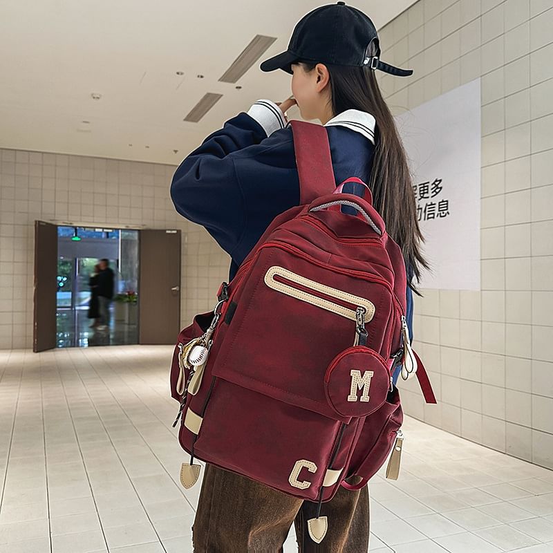 Set Print Camouflaged Purse Backpack Coin /
