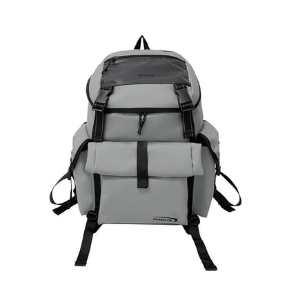 Buckled Faux Lettering Leather Backpack