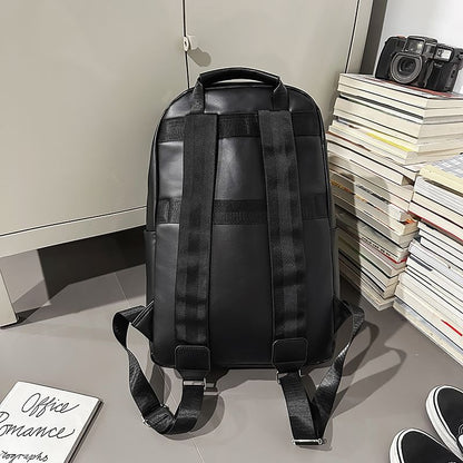 Lettering Backpack Faux Leather