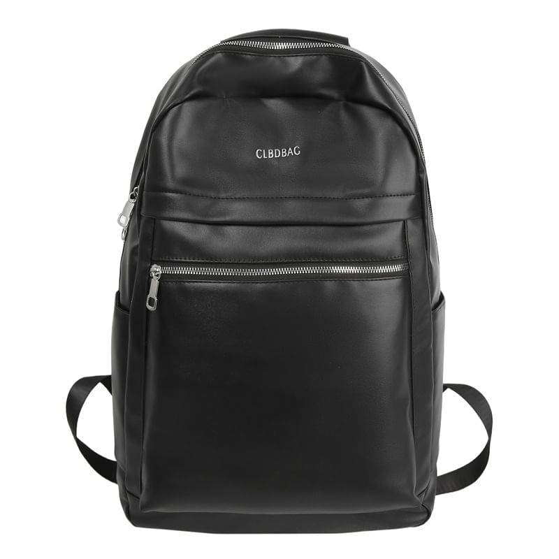 Lettering Backpack Faux Leather