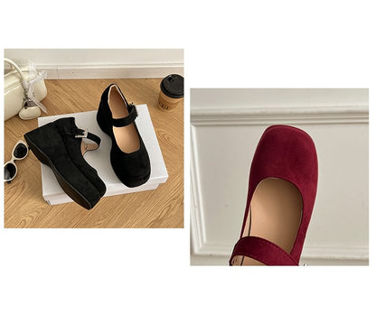 Plain Platform Jane Shoes Mary Wedge