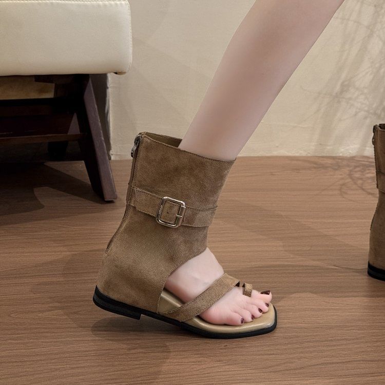 Loop Wedge Hidden Toe Boots Short