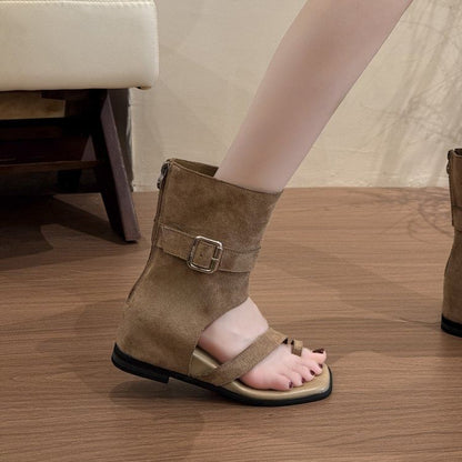 Loop Wedge Hidden Toe Boots Short