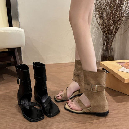 Loop Wedge Hidden Toe Boots Short