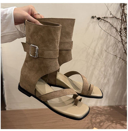 Loop Wedge Hidden Toe Boots Short