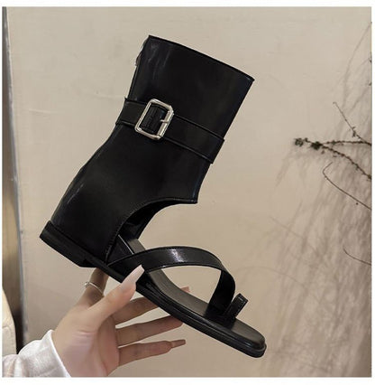 Loop Wedge Hidden Toe Boots Short