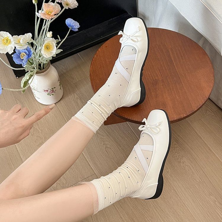 Square Toe Flats Bow Ballet