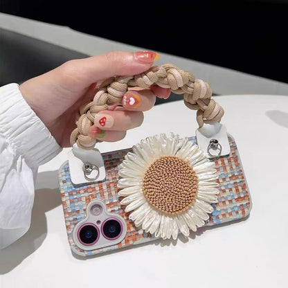 Decoration Set Lanyard Strap Case Phone Sunflower Adhesive / Woven