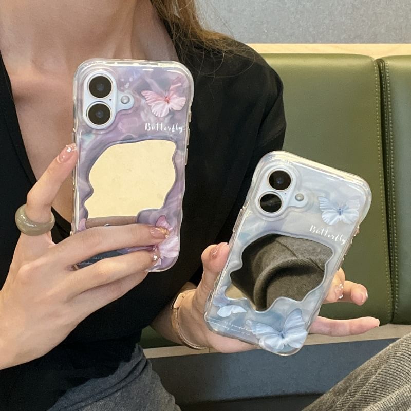 Butterfly Mirrored Case Phone