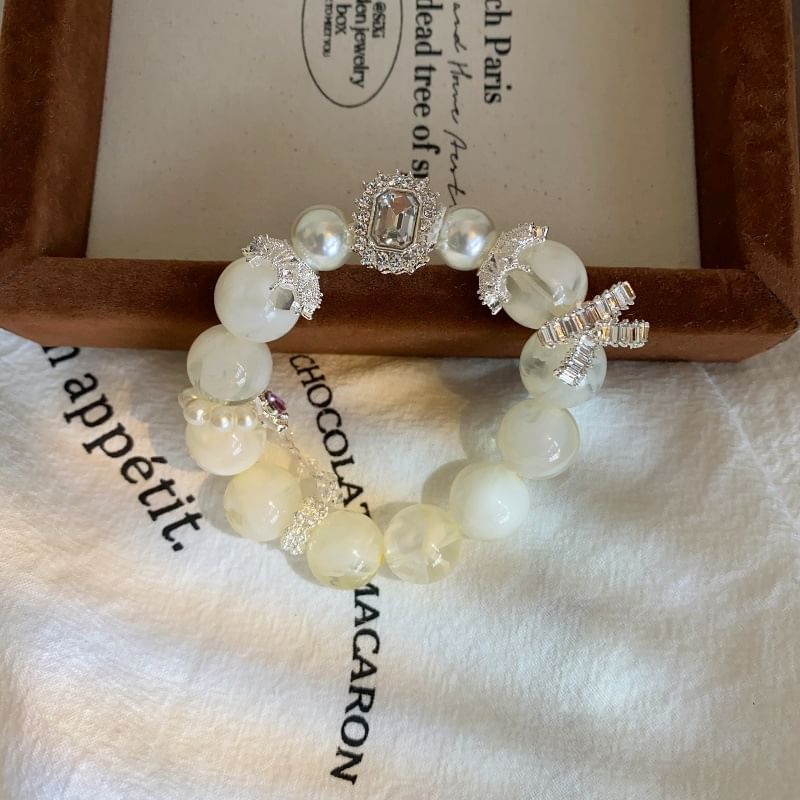Beaded Bracelet Rhinestone Faux Pearl