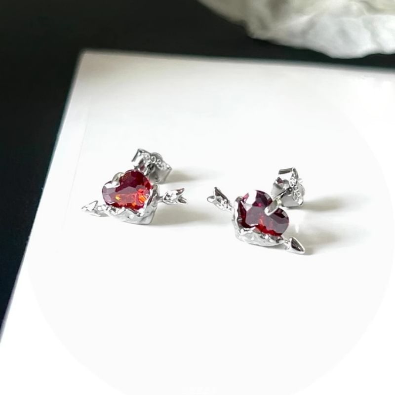 Stud Rhinestone Ear Heart