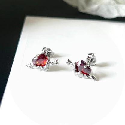 Stud Rhinestone Ear Heart