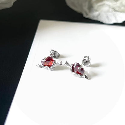 Stud Rhinestone Ear Heart