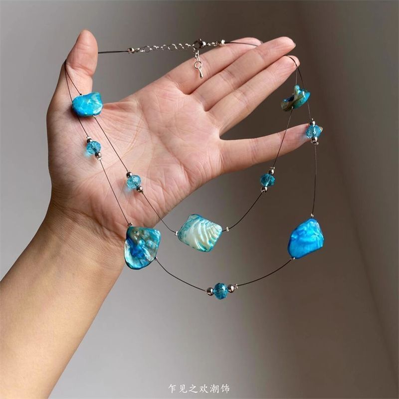 Beaded Irregular Necklace Layered Gemstone