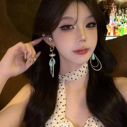 Rhinestone Faux Pearl Earring Drop