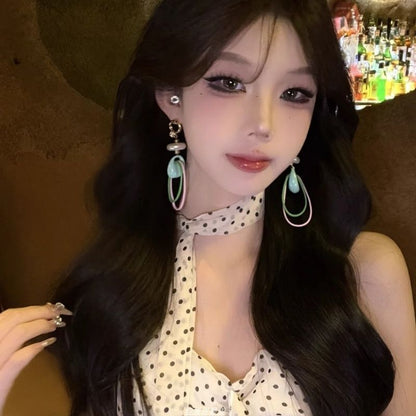 Rhinestone Faux Pearl Earring Drop