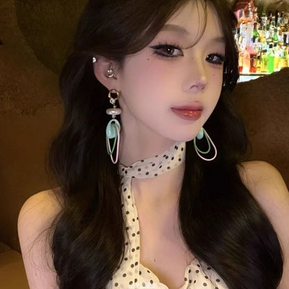 Rhinestone Faux Pearl Earring Drop