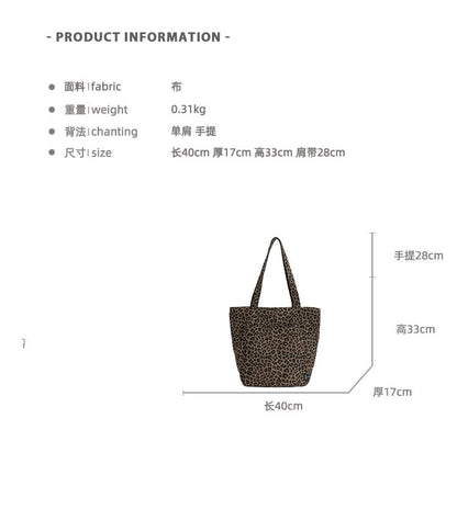 Bag Tote Print Leopard