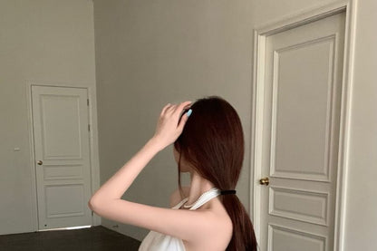 Mini Halter Ruched Dress Sleeveless