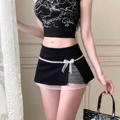Rise Low Mini Skirt Overlay