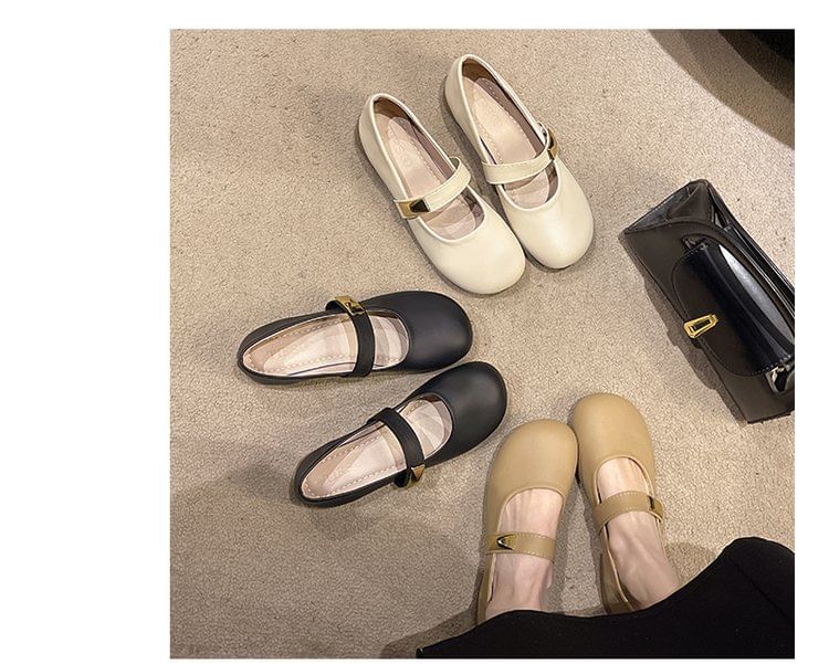 Shoes Mary Leather Jane Faux