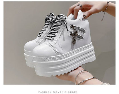 Hidden Sneakers Platform Wedge Panel Zip