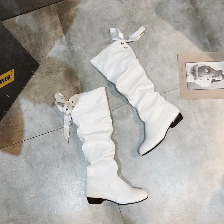 Ruched Boots High Bow Knee