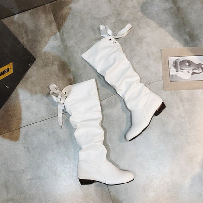 Ruched Boots High Bow Knee
