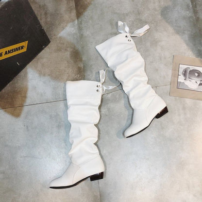 Ruched Boots High Bow Knee