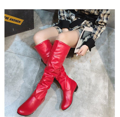 Ruched Boots High Bow Knee