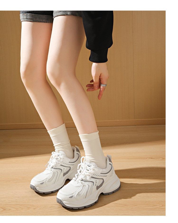 Sneakers Mesh Platform Panel