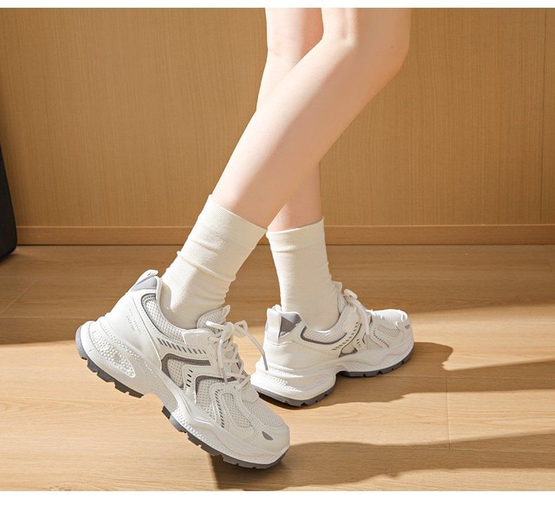 Sneakers Mesh Platform Panel
