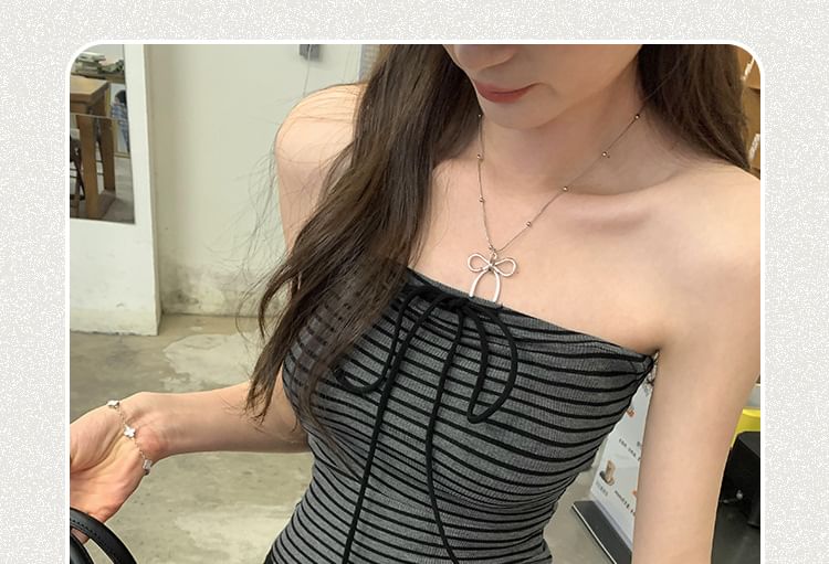 Tube Top Striped Crop