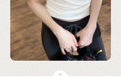 Shoulder Twisted Off Short-Sleeve Plain Top