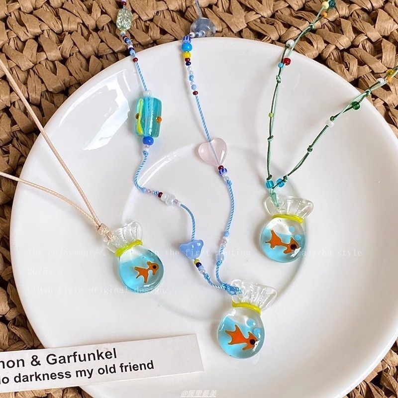 Necklace Resin String Goldfish