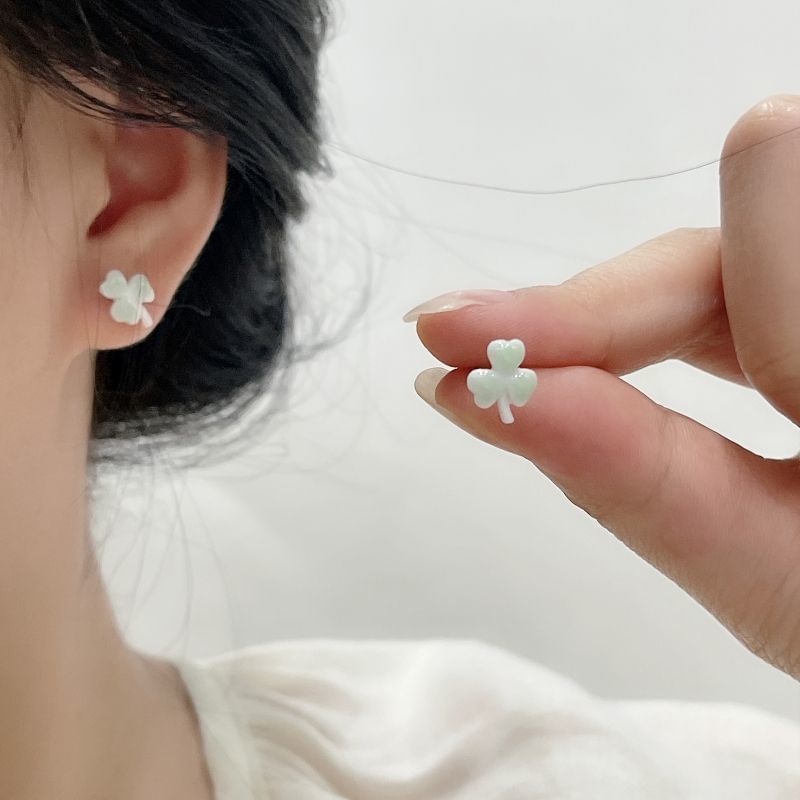 Leaf / 4 Clover Ceramic Apple Earring Stud Whale Pairs: