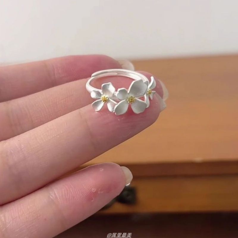 Ring Floral Alloy Open