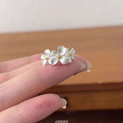 Ring Floral Alloy Open