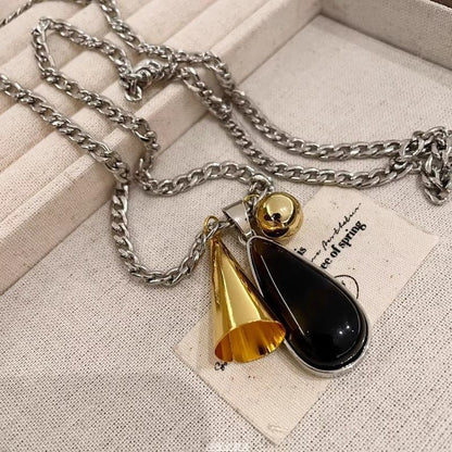Resin Necklace Pendant Droplet Chain Cuban